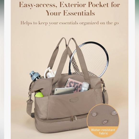 *New* Weekender/Expandable/Foldie Travel Bag/Duffel/Carry-On - Camel - Picture 5 of 8